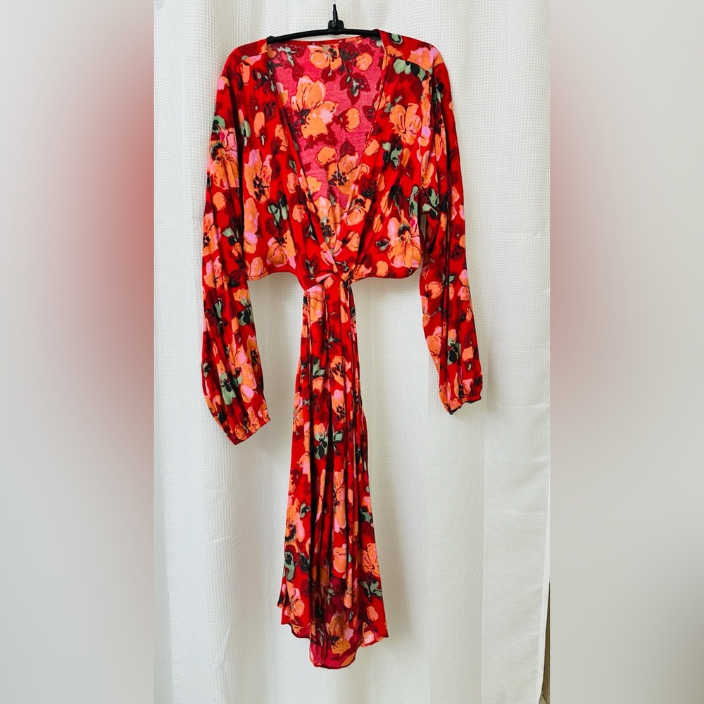 H&M floral cropped top and waist cut out dress